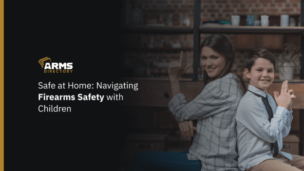 Mother and son practicing hand signals for gun safety, symbolizing responsible firearm education at home, featured in blog post about navigating firearms safety with children.