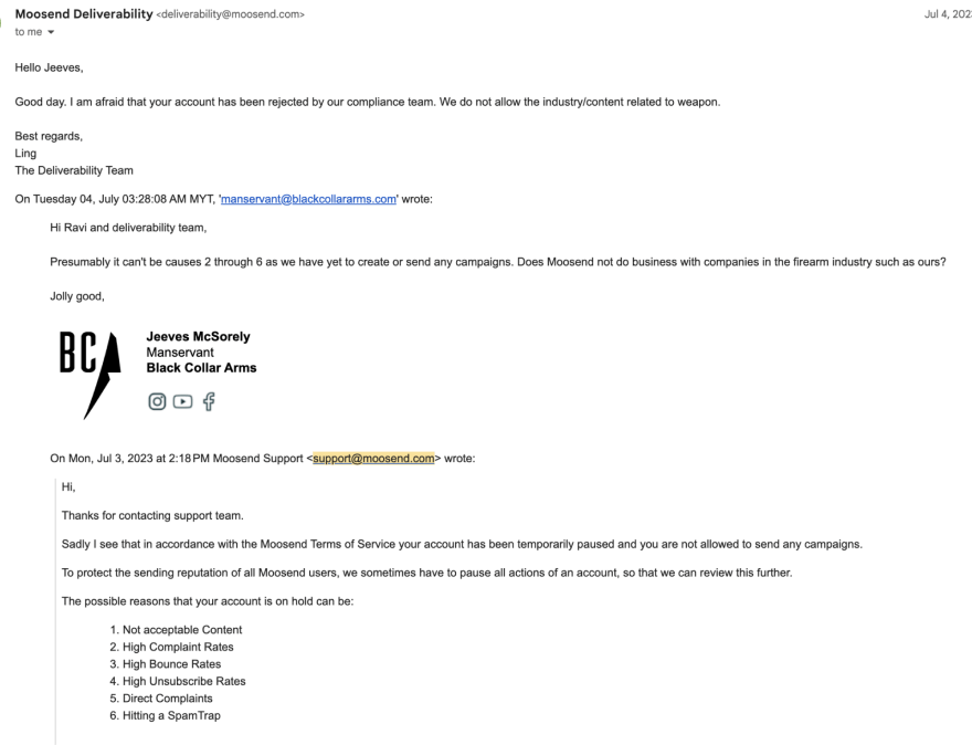 Community Guidelines Strike